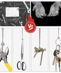12 Piece Telescoping Magnet Pickup Tools Set With Pocket Clip, retrieving screws, keys, and tools shown in use.