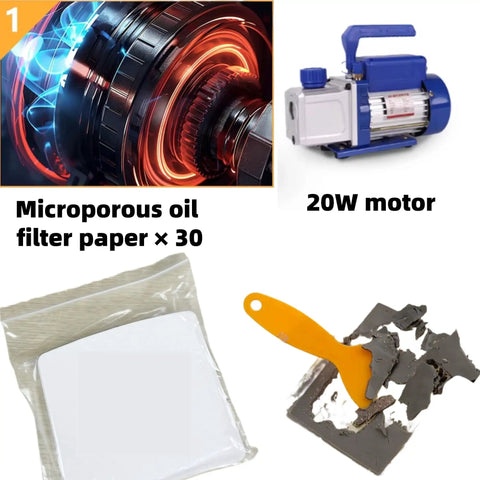 High Efficiency Automatic Edible Oil Filter Machine For Household Use features 20W motor, 30 microporous filter papers and accessories.