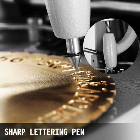 Close-up of Inside Ring Engraver With Double Sided Dial Stamper For 1.5mm To 2.0mm Letters engraving a gold surface.