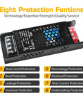 Ultra Compact 12 Volt 10 Amp 120 Watt Switching Power Supply with eight protection functions for safe operation.