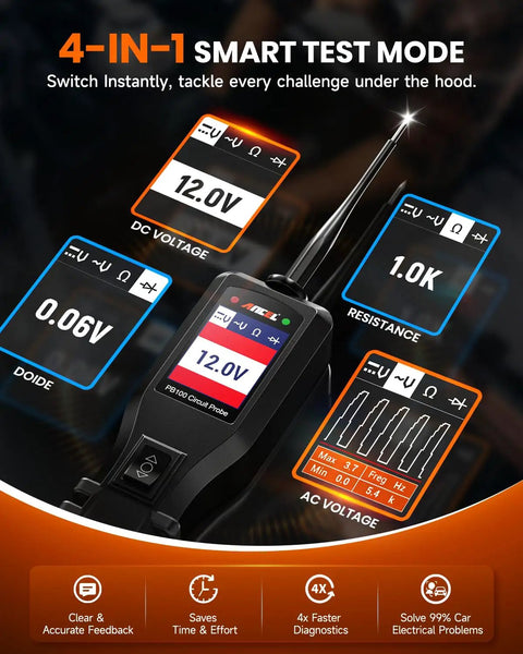All In One Power Circuit Tester For 6 To 30V Vehicle And Trailer Electrical Diagnosis With voltage readings on display