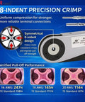 8-indent precision crimp tool details, DT Deutsch Connector Kit 2 3 4 6 Pin With 16 Gauge Solid Contacts For 16 To 20 AWG Wiring