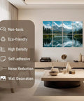 Decorative Acoustic Wall Panels With Heavy Duty Adhesive Peel And Stick Sound Proof Foam Tiles For No Sweat Noise Dampening in a stylish living room.