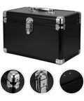 Compact Aluminum Tool Box With Two Layer Sealed Clasp Easy Carry Storage Case for delicate gear, cosmetics, travel use
