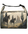 Cowboy Desert Themed Insulated Lunch Bag Tote For Women And Men with desert landscape and cowboys, leakproof and reusable