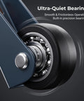 Heavy Duty Vertical Track Roller Wheels 2 Pack With Dual Ball Bearings For Smooth As Butter Sliding Door Bottom Guides close-up of a wheel bearing.