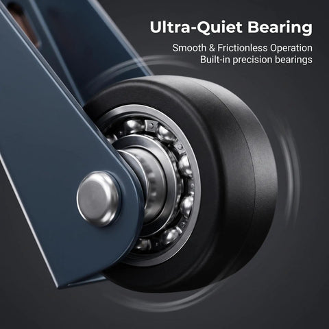 Heavy Duty Vertical Track Roller Wheels 2 Pack With Dual Ball Bearings For Smooth As Butter Sliding Door Bottom Guides close-up of a wheel bearing.