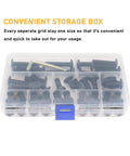 Black M8 Countersunk Socket Cap Bolts And Cap Nuts 50 Piece Assortment Kit in storage box for furniture connectors