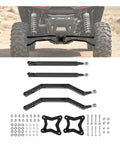Black Rear Radius Arms For 2014-2025 Polaris RZR XP 1000 And XP 4 1000 Beefy High Clearance Heavy Duty Steel With Adjustable Heim Joints Rugged Off Road Upgrade, black steel kit with hardware