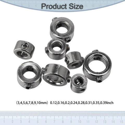S Stainless Steel Shaft Collars Depth Stop Kit Screw Adjust Heavy Machinery Auto Robotics Gears Shafts Limiting Collars Easy Install Locked Down Tight Pros Quality Hardware Industrial Reliable Machines Hold Up Tough Demands Failure On Site, 3-10mm set