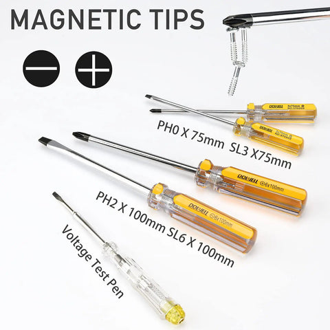 19 Piece Household Tool Kit Set With Pliers Screwdrivers Hex Keys And Wrenches Includes Storage Bag For Easy Home Repairs Pro Grade Durable Chrome Finish And TPR Handles For Comfortable Grip
