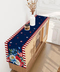 Patriotic Table Runner 13x72 Inches Watercolor Style Red White And Blue American Flag Stars on cabinet for home decor