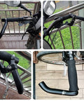 Collage of lightweight aluminum bar ends on MTB handlebars, 6061-T6 material, 22.2mm size, ergonomic design, enhances leverage.