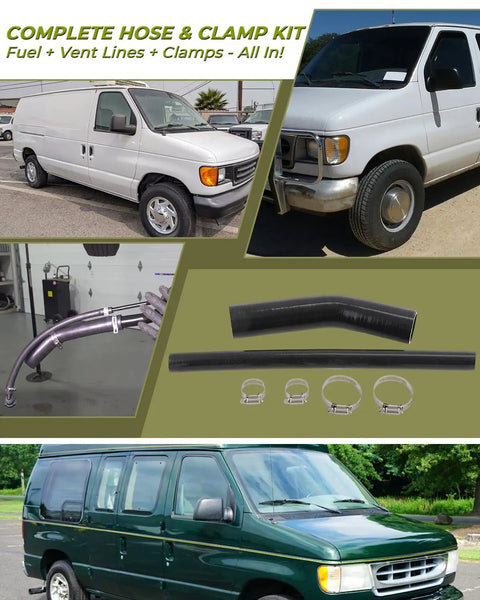 Complete Fuel Tank Fill Neck And Vent Hose Kit For Ford Excursion 2000 To 2005 Gas V8 Or V10 Engine Replacement image
