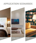 Application scenarios showing use of Four Pack Brown Rubber Furniture Foot Pads For Chair And Table Legs in bedroom, living room, study.