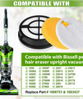 Pet Hair Eraser Vacuum Filter Replacement For Pro Plus 1650 Series And 2790 2281 2475 2817 Models, Fits 1606751 And 1603437 Parts