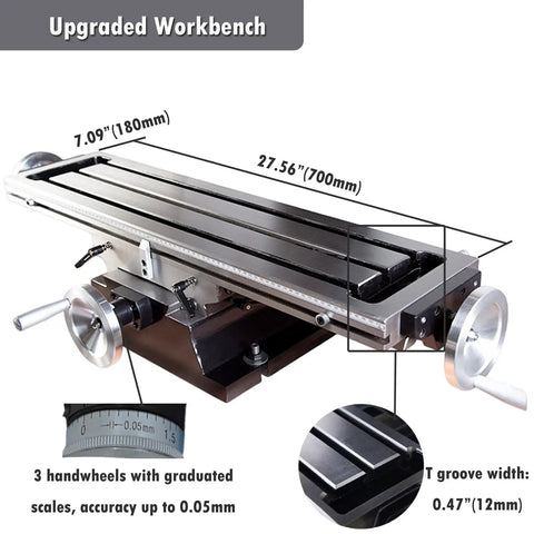 Shop Ready Mini Milling And Drilling Machine With R8 Spindle Taper And Wide Benchtop Table crafted for accuracy, featuring upgraded workbench.