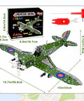 Metal Hurricane Fighter Jet Model Kit With 331 Parts One Thirty Second Scale STEM Building Set For Adults And Kids