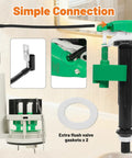 All In One 3 Inch Flush Valve Repair Kit For Most One Piece Toilets With Universal Fit Includes Drain Valve G One Half Inch Adjustable Fill Valve Flush Handle Lever And Gasket.