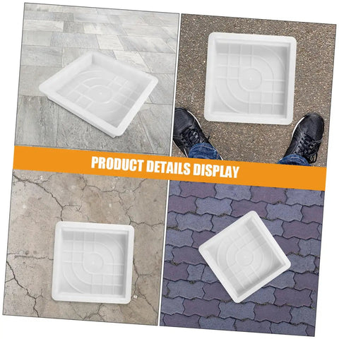 DIY Concrete Molding Kit With 2 Piece Paver Molds For Patio Garden Pathway Cement Molds Plastic Paving Edging Forms displayed on various surfaces.