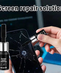 Screen Repair Solution For Phones And Watches, Glass Crack Repair Liquid, 5Ml Universal Quick Fix shown in use on cracked phone screen