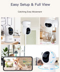 4MP Smart Pet Security Camera With Dual Band Wifi AI Motion Alerts Providing Hella Crisp Video Feed And Effortless Phone App Integration To Keep Tabs On Fur Babies And Small Toddlers Indoors, showcasing angles and app monitoring.