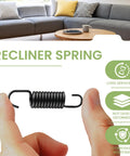 10 Pack 2.25 Inch Recliner Springs With Heavy Duty 12 Turn Coil Design For Zero Sag Sofa And Chair Replacement Parts shown in hand.