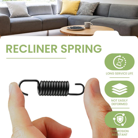 10 Pack 2.25 Inch Recliner Springs With Heavy Duty 12 Turn Coil Design For Zero Sag Sofa And Chair Replacement Parts shown in hand.