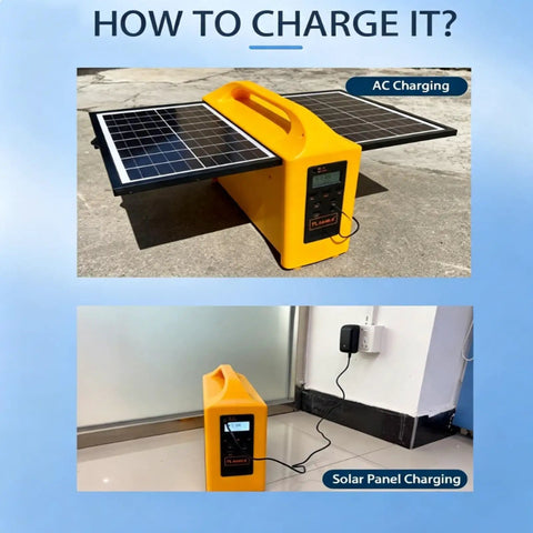 Hella Solid 200W Portable Solar Power Station With Built In Foldable Panel 12V 20Ah Lead Acid Battery with solar panel and AC charging.