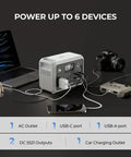 On The Go Portable Power Station 300W 256Wh Solar Generator With 110V Pure Sine Wave Outlet charging multiple devices