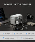Ready To Roll 300W Portable Power Station And 100W Foldable Solar Panel With 256Wh LifePo4 Battery And 110V Pure Sine Wave AC Outlet For Campgrounds And Zero Drama Home Backup connected to laptop and devices.