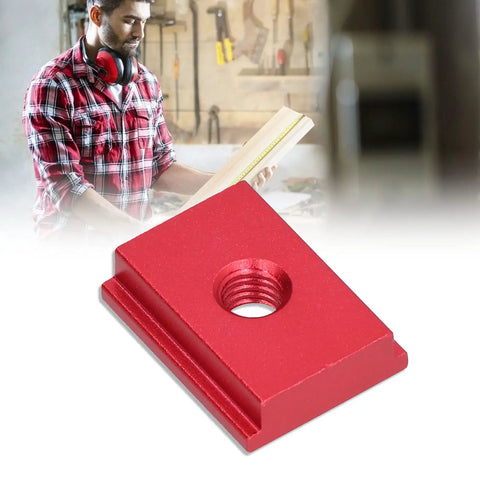 Red Aluminum Alloy Sliding Nut For T Track Systems With Dual Metric Threads T Slot Nut For Woodworking Jigs Table Saw