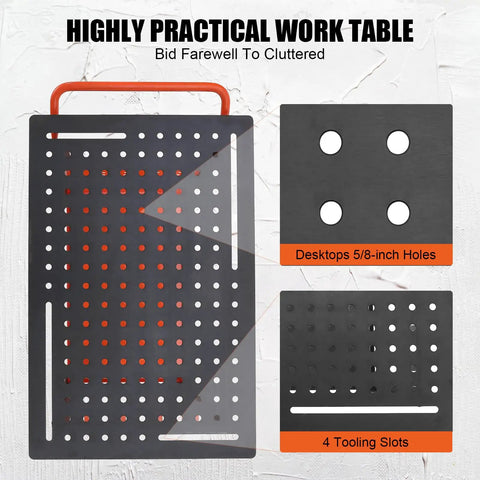 Image showing 36 By 24 Inch Steel Welding Table With 1200 Pounds Capacity, featuring 5/8-inch fixture and tooling holes