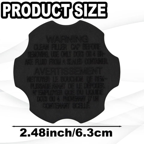 Smooth Ride Brake Fluid Reservoir Cap No Hassle Swap For Hyundai Kia 2.48 inch black ABS material with warning text.