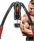 Adjustable Hydraulic Twister Arm Exerciser With Lcd Counter Display 22 To 440 Lbs Resistance Home Chest Expander close-up showing digital counter and grips.
