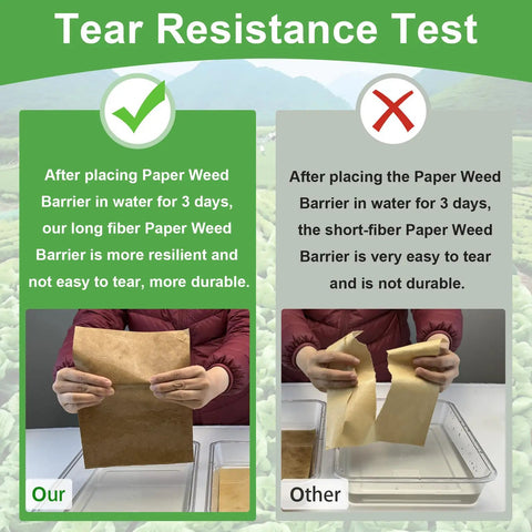 Biodegradable Garden Weed Barrier Paper Roll For Outdoor Gardens And Lawns, Thickened Tear Resistant Landscape Paper, durability test