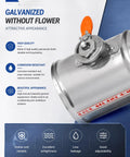 Premium Stainless Steel Air Duct Damper Featuring A Sharp Three Way Adjustable Backdraft Valve For Zero Sweat Exhaust Fan Ventilation And Pro Level Hvac Setup close-up of galvanized metal, orange handle, and adjustable components.