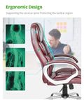 Ergonomic High Back Office Chair With PU Leather Adjustable Desk Chair Swivel Task Chair With Armrests And Lumbar Support