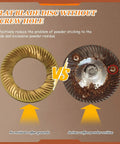 Comparison of flat blade disc without screw hole vs. one with, highlighting coffee powder residue for the Variable Speed Single Dose Conical Burr Coffee Grinder With Stepless Adjustments Built Tough And Ready To Hit Different For Espresso Or French Press A Real Smooth Operator For Daily Coffee Routines.