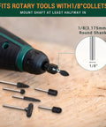 Tough As Nails Spike Flame Rotary Burr packed in dense tungsten carbide with 1/8 inch round shank for rotary tools.