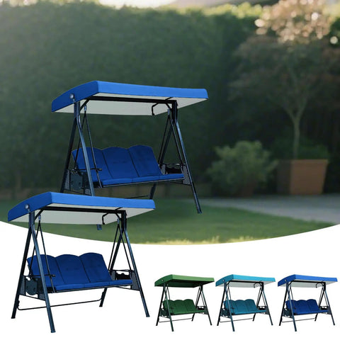 Canopy Replacement Cover For Outdoor Swing With Waterproof UV Resistant Polyester, Weatherproof 75 By 47 Inch Fit, Dark Green