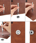 Stainless Steel Snap Button Kit 15mm 200 Pieces 50 Sets Built To Last Rustproof All Weather With Setting Tool installation steps