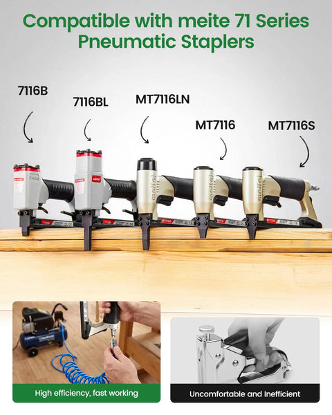 Top Notch 22 Gauge 71 Series Galvanized Upholstery Staples 3/8 Inch Crown By 3/8 Inch Leg Bulk Pack compatible with meilite pneumatic staplers.