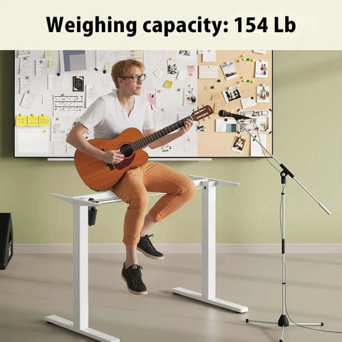 Sick Of Bad Posture Grab This Awesome Adjustable Height Electric Standing Desk Frame With A Powerful Dual Motor System That Handles Heavy Loads For Your Gaming Or Home Office Setup Fast And Super Quiet Operation, 154 lb capacity.