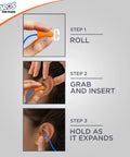 Demonstration of using Kids Foam Ear Plugs NRR 28 Three Pack X Small Corded Hearing Protection For Small Ears