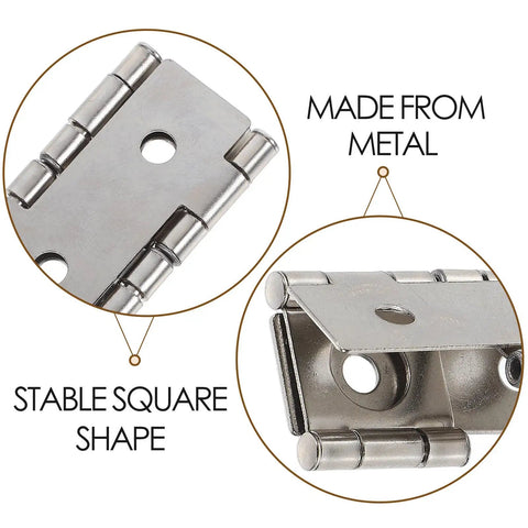 Vintage Iron Square Hinges Set For Furniture And Cabinets, showing metal construction and stable square shape details.