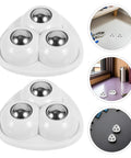 Small Swivel Caster Set With Adhesive Mounting And Triple Ball Bearings for smooth furniture glide and easy setup.