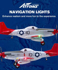RC Plane P51 850mm Wingspan With Vector Flight Stabilization System PNP Plug And Play Remote Control Airplane with lights