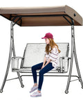 Outdoor Porch Swing Canopy Replacement Cover For 2 Seater Waterproof Weatherproof Sun Shade for backyard garden patio