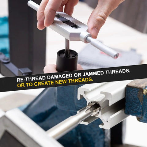 Pro Grade Hand Taper Tap Sized 3/4 By 16 Unf With Class 2B Precision Cuts in use for metal threading applications.